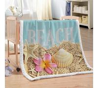 MARBRE Couverture étoile De Mer 150x200cm Chaude Douce Moelleuse Microfibre Sherpa Couverture Polaire 3D Coquille Blanket pour Lit Canapé La Chambre Coucher Voyages(Image11-15)