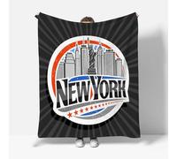 MARBRE Couverture New York 220x240cm Chaude Douce Moelleuse Microfibre Flanelle Couverture Polaire 3D New York Blanket pour Lit Canapé La Chambre Coucher Voyages(Image 4-10)