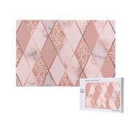 Marbre de Luxe géométrique,Puzzle Familial en Bois de 1 000 pièces pour Adultes et Adolescents, décoration d'intérieur