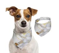 Marbre doré,Bandanas pour Chien, écharpe en Coton, Bavoirs réglables pour Animaux de Compagnie,S