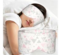 Marbre géométrique triangulaire rose, gris et argent, Masque de sommeil pour la maison, les voyages et le travail posté, couvrant entièrement les yeux et bloquant la lumière