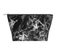 Marbre Gris Graphite Argent Noir, Trousse de Toilette Trousse de Maquillage Sac à cosmétiques Trousse de Toilette de Voyage Portable