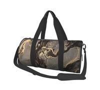 Marbre Luxueux en Or Noir, Sac de Voyage de Grande capacité, Sac à Main Rond, Sac de Voyage de Sport, fourre-Tout, Sac de Fitness