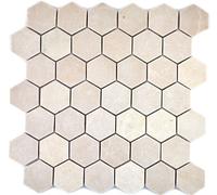 Marbre Mosaïque Carreau de pierre naturelle beige crème vanille Hexagone Carreau mural salle de bain - MOS42-1212