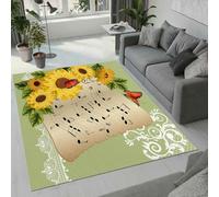 MARBRE Music Rug Living Room Bedroom Runner 3D Flower Rugs Washable Anti-Slip Super Soft Short Pile Rug 160x230cm Fluffy No Shedding Indoor Outdoor Carpets Mat(Image 2-9)
