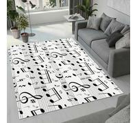 MARBRE Musiknote Rug Living Room Bedroom Runner 3D Music Rugs Washable Anti-Slip Super Soft Short Pile Rug 160x200cm Fluffy No Shedding Indoor Outdoor Carpets Mat(Image 4-2)