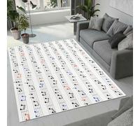 MARBRE Musiknote Rug Living Room Bedroom Runner 3D Musical Score Rugs Washable Anti-Slip Super Soft Short Pile Rug 160x200cm Fluffy No Shedding Indoor Outdoor Carpets Mat(Image 5-18)