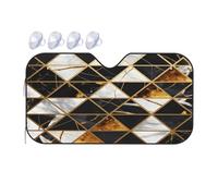 Marbre Noir, Blanc Et Doré Voiture Pare-Soleil Anti UV Couverture Pare Brise Universelle Voiture Housses De Soleils pour Berlines SUV Voitures 70x130cm