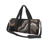 Marbre Noir élégant avec des veines d'or et de cuivre, Sac de Voyage de Grande capacité, Sac à Main Rond, Sac de Voyage de Sport, fourre-Tout, Sac de Fitness