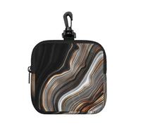Marbre Noir élégant veiné d'or et de cuivre,Pochette de Rangement carrée à Fermeture éclair, Porte-Monnaie en néoprène, Petit Portefeuille, Pochette à Monnaie, Porte-Monnaie