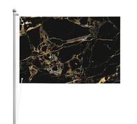 Marbre Noir Or,Drapeau de jardin, bannière décorative, drapeau double face, 2 x 3 pieds, pour extérieur et intérieur