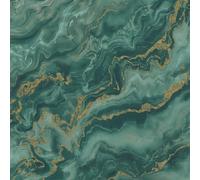 Erismann Papier peint vinyle Sort mystique Elle Decoration Effet marbre texturé Vert/Or 10447-19