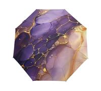 Marbre Pierre Cristal Minéral Violet Parapluie Pliant Enfant Garçons Filles Automatique Protection UV Parapluies Coupe-Vent pour Voyager