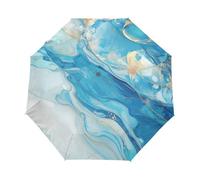 Marbre Pierre Cuivre Bleu Métallisé Parapluie Pliant Enfant Garçons Filles Automatique Protection UV Parapluies Coupe-Vent pour Voyager