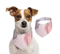 Marbre Rose,Bandanas pour Chien, écharpe en Coton, Bavoirs réglables pour Animaux de Compagnie,S
