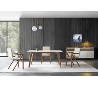 Marbre Salle à manger Meubles 6x chaises Table XXL Commode Bois 5 pcs. Set Fauteuil