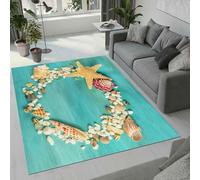 MARBRE Starfish Conch Rug Living Room Bedroom Runner 3D Seashell Rugs Washable Anti-Slip Super Soft Short Pile Rug 100x200cm Fluffy No Shedding Indoor Outdoor Carpets Mat(Image 5-2)