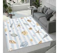 MARBRE Starfish Conch Rug Living Room Bedroom Runner 3D Seashell Rugs Washable Anti-Slip Super Soft Short Pile Rug 120x160cm Fluffy No Shedding Indoor Outdoor Carpets Mat(Image 1-8)