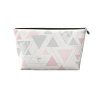 Marbre Triangle Géométrique Argent Gris Rose, Trousse de Maquillage Trousse à cosmétiques Trousse de Toilette de Voyage Portable Pochette de Toilette