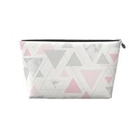 Marbre Triangle Géométrique Argent Gris Rose, Trousse de Toilette Trousse de Maquillage Sac à cosmétiques Trousse de Toilette de Voyage Portable