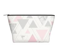 Marbre Triangle Géométrique Argent Gris Rose, Trousse de Toilette Trousse de Maquillage Sac à cosmétiques Trousse de Toilette de Voyage Portable