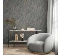 Muriva - Papier peint Venezia Marbre M66319 - Vinyle texturé métallique pailleté Gris foncé
