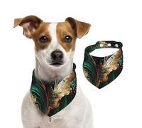 Marbre Vert émeraude,Bandanas pour Chien, écharpe en Coton, Bavoirs réglables pour Animaux de Compagnie,L