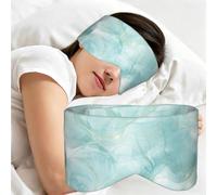 Marbre vert menthe pastel, Masque de sommeil pour la maison, les voyages et le travail posté, couvrant entièrement les yeux et bloquant la lumière