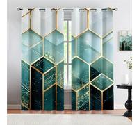 Marbre Vert Or de Luxe Rideaux occultants 2 Panneaux, Rideaux à œillets Rideaux de fenêtre à Isolation Thermique pour Salon Chambre à Coucher décor de pépinière 2 x 117.5L x 230H cm