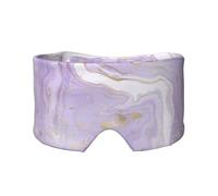 Marbre violet lavande Ligne dorée,Masque pour les yeux bloquant la lumière Cache-yeux et cache-oreilles pour le sommeil