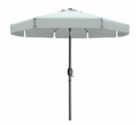 Marbueno Parasol Acier 8 Baguettes D300 cm Polyester Blanc Jardin Piscine Ter