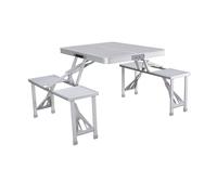 Marbueno Table de Pique-Nique Aluminium Gris 136 x 67 x 85 cm