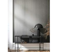 marburg Papier peint aspect bois argenté brillant - Panneaux acoustiques - Effet 3D - Papier peint non tissé - Pour salon, chambre à coucher - 10,05 x 0,53 m - Fabriqué en Allemagne