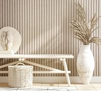 marburg Papier peint, aspect bois, beige, panneaux acoustiques, effet 3D, papier peint non tissé, salon, chambre à coucher, 10,05 x 0,53 m, fabriqué en Allemagne