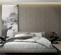 marburg Papier peint, aspect bois, gris, panneaux acoustiques, effet 3D, papier peint non tissé, salon, chambre à coucher, 10,05 x 0,53 m, fabriqué en Allemagne
