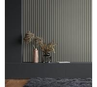 WALLCOVER Papier peint intissé beige - Rayures noires - Panneaux taupes - Style scandinave - Panneaux muraux modernes - Lamelles - Fabriqué en Allemagne