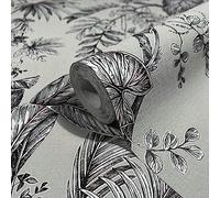 marburg Papier peint beige et noir floral moderne, naturel pour chambre ou salon, fabriqué en Allemagne 10,05 x 0,53 m