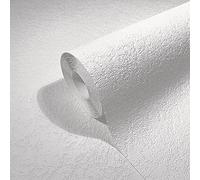 marburg Papier peint blanc vinyle expansé aspect plâtre pour le salon chambre à coucher Made in Germany 10,05 x 0,53m