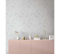 marburg Papier peint gris beige fleurs aspect feuille floral nature aspect industriel pour salon chambre cuisine 10,05 x 0,53