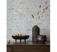 marburg Papier peint gris bleu fleurs aspect feuille floral nature aspect industriel pour salon chambre cuisine 10,05 x 0,53