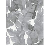 marburg Papier Peint Noir, Argent Moderne, Naturelle Florale, Feuilles, Plante pour Chambre à Coucher, Salon ou Cuisine Made in Germany 10,05 x 0,53m Avalon 31624