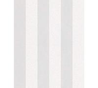 marburg Papier peint non-tissé Blanc Perle Rayure Fibre de Verre pour chambre de mouton salon ou cuisine Qualité supérieure 100% Fabriqué en Allemagne 10,05 x 0,53m 82049