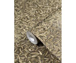 marburg Papier Peint or feuille florale feuilles plante collection classique pour chambre salon ou cuisine Made in Germany 10,05m x 0,70m 52504