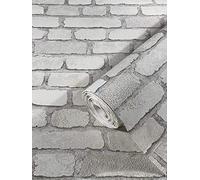 marburg Papier peint Pierre blanc aspect brique effet 3D pour chambre à coucher salon ou cuisine papier peint aspect pierre 10,05m x 0,53m 58412