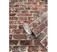 marburg Papier peint Pierre rouge aspect brique effet 3D pour chambre à coucher salon ou cuisine papier peint aspect pierre 10,05m x 0,53m 58408