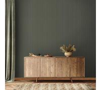 marburg Papier peint, aspect bois, vert, panneaux acoustiques, effet 3D, papier peint non tissé, salon, chambre à coucher, 10,05 x 0,53 m, fabriqué en Allemagne