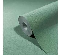 marburg Papier peint vert uni moderne pour chambre à coucher ou salon fabriqué en Allemagne 10,05 x 0,53 m