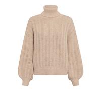 Marc Aurel - Pull à col roulé texturé à sequins - Femme - Pulls - Beige - Taille: 42 FR