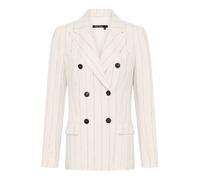 Marc Aurel - Viscose-Linen Stripe Blazer - Femme - Vestes - Beige - Taille: 44 FR