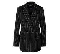 Marc Cain - Blazer à rayures avec lin - laine et coton - Femme - Vestes - Noir - Taille: 36 FR